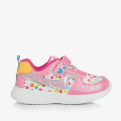Agatha Ruiz de la Prada Girls Pink Polka Dot Velcro Trainers Clearance