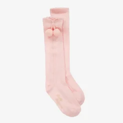 Pretty Originals Girls Pink Pom-Pom Cotton Socks Online
