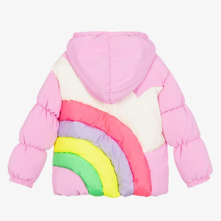 Billieblush Girls Pink Puffer Rainbow Jacket Discount