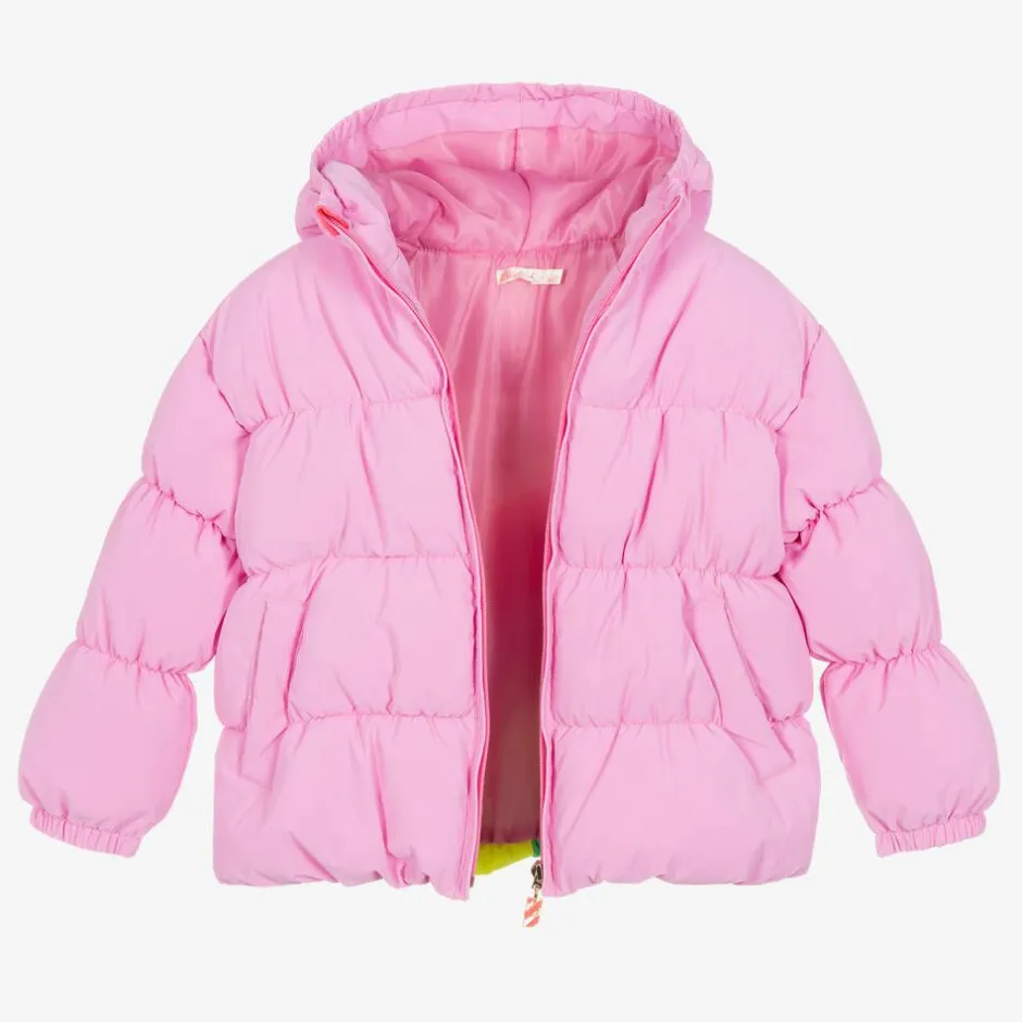 Billieblush Girls Pink Puffer Rainbow Jacket Discount