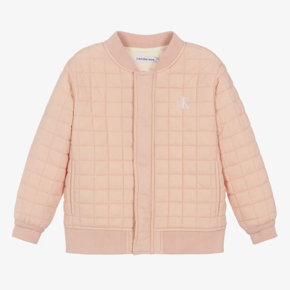 Calvin Klein Girls Pink Quilted Jacket Hot
