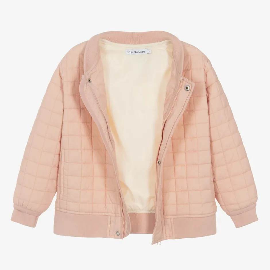 Calvin Klein Girls Pink Quilted Jacket Hot
