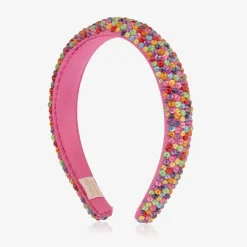 Tutu du Monde Girls Pink Rainbow Bead Hairband Outlet