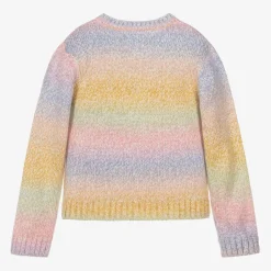 Guess Girls Pink Rainbow Stripe Sweater New