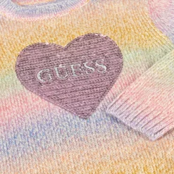 Guess Girls Pink Rainbow Stripe Sweater New