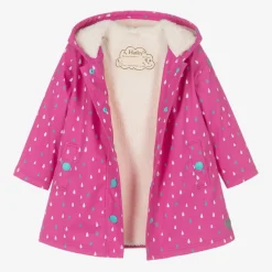 Hatley Girls Pink Raindrop Raincoat Hot