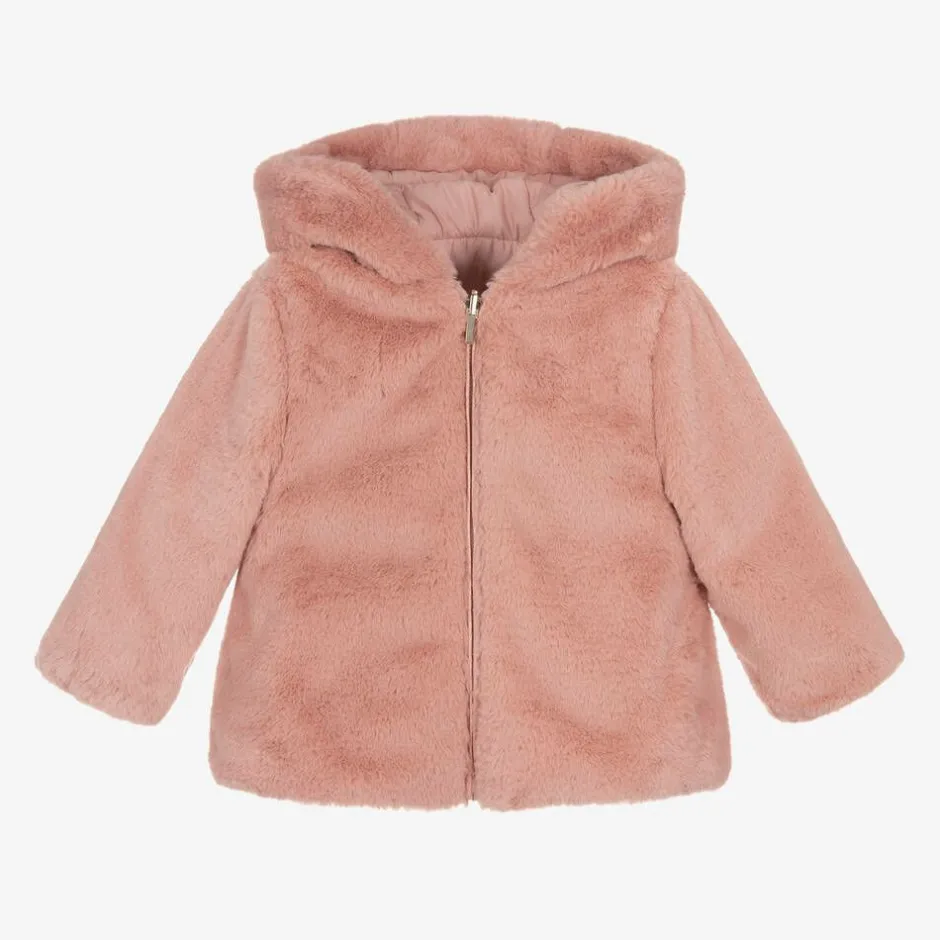 Mayoral Girls Pink Reversible Coat