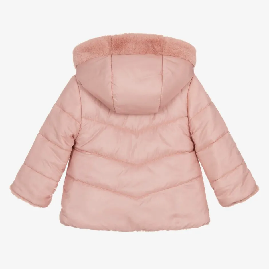 Mayoral Girls Pink Reversible Coat