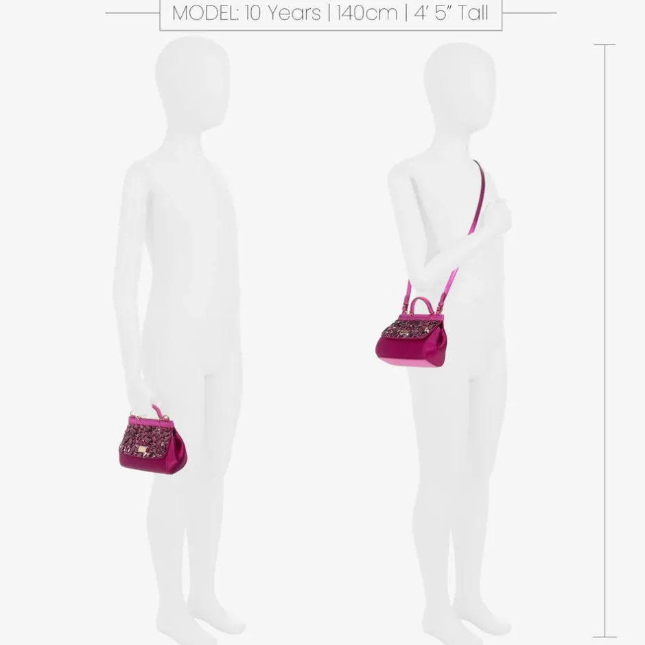 Dolce amp; Gabbana Girls Pink Rhinestones Sicily Bag (14cm) Sale