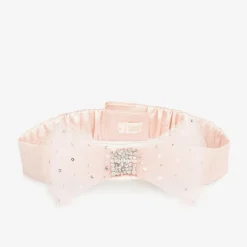 Tutu du Monde Girls Pink Satin Sequin Bow Belt