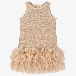 Angels Face Girls Pink Sequin & Tulle Dress Caramel Clearance