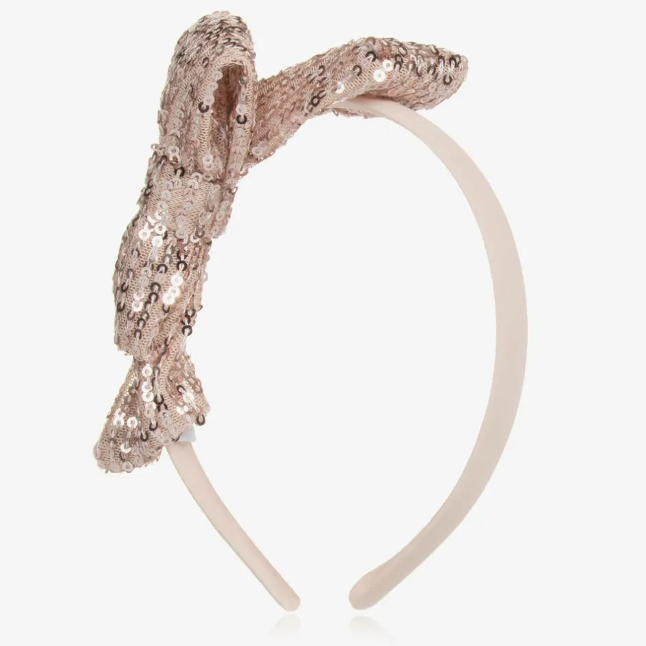 Patachou Girls Pink Sequin Bow Hairband Online