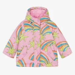 Stella McCartney Kids Girls Pink Shooting Star Hooded Coat Sale
