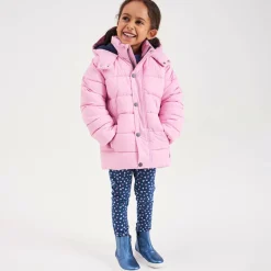 Mitty James Girls Pink Showerproof Puffer Coat Online