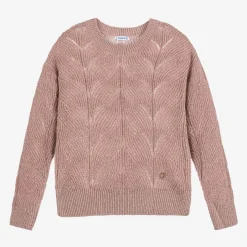 Mayoral Girls Pink Sparkle Knit Sweater Outlet