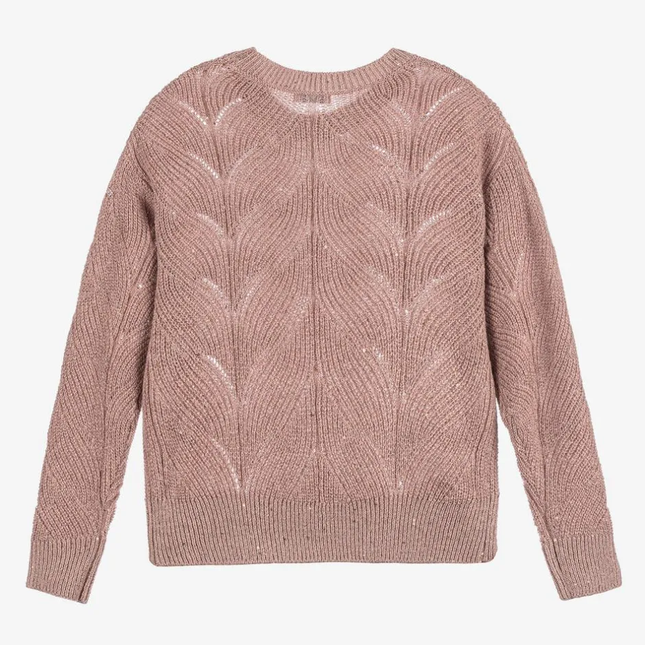 Mayoral Girls Pink Sparkle Knit Sweater Outlet