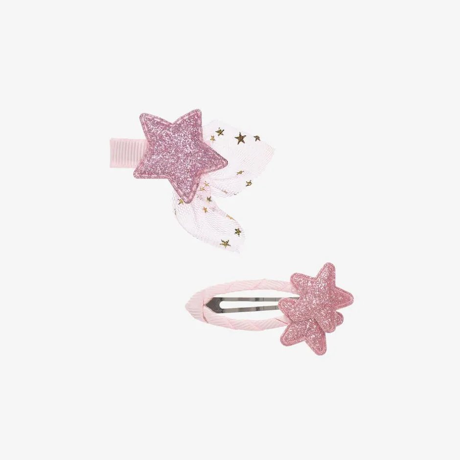 Bowtique London Girls Pink Star Hair Clips (2 Pack) New