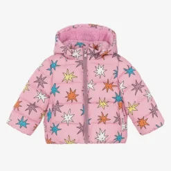 Stella McCartney Kids Girls Pink Star Print Puffer Jacket Sale