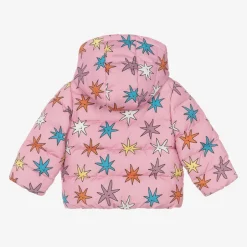 Stella McCartney Kids Girls Pink Star Print Puffer Jacket Sale