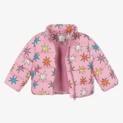 Stella McCartney Kids Girls Pink Star Print Puffer Jacket Sale