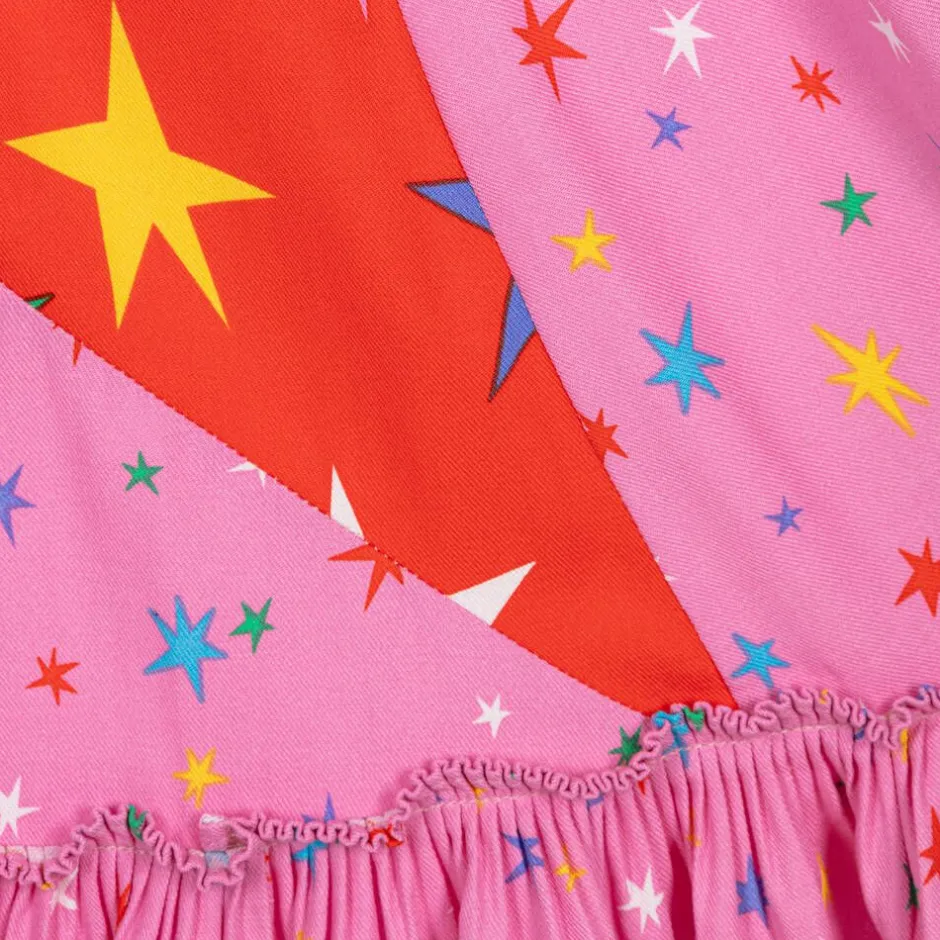 Stella McCartney Kids Girls Pink Star Print Viscose Dress New