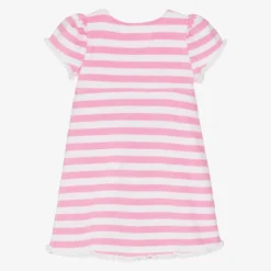 Mitty James Girls Pink Striped Towelling Dress Hot