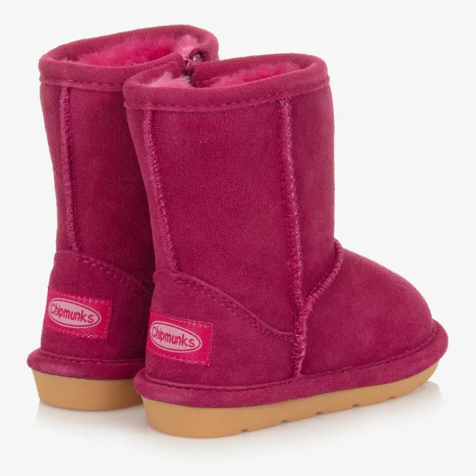 Chipmunks Girls Pink Suede Leather Boots Discount