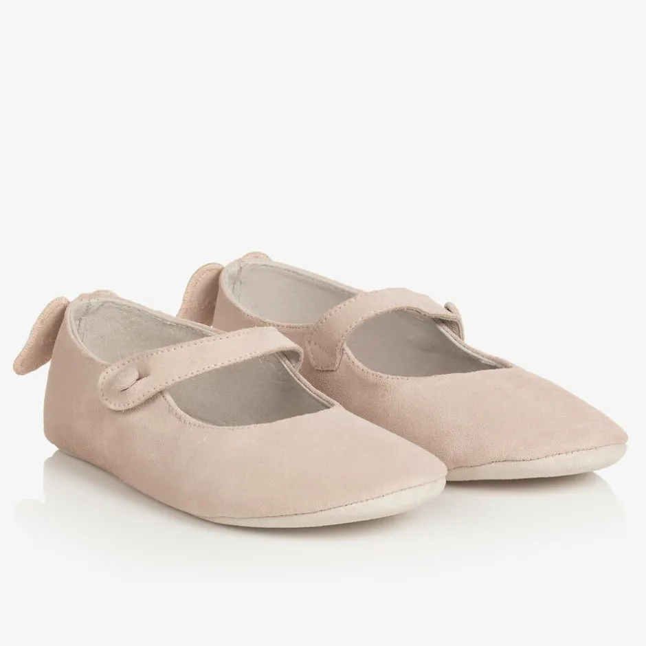 Marie-Chantal Girls Pink Suede Leather Shoes