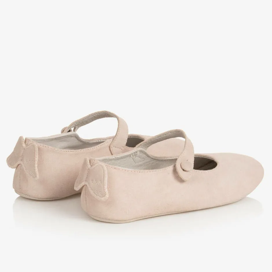 Marie-Chantal Girls Pink Suede Leather Shoes