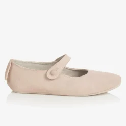 Marie-Chantal Girls Pink Suede Leather Shoes