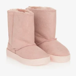 Falcotto by Naturino Girls Pink Suede Leather Boots Outlet