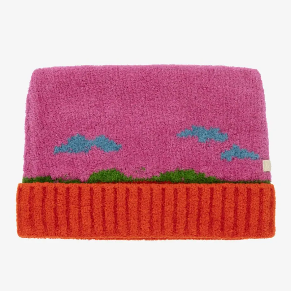 Gucci Girls Pink Sunset Chenille Knit Hat New
