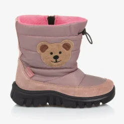 Falcotto by Naturino Girls Pink Teddy Bear Snow Boots