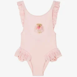 Selini Action Girls Pink Teddy Bear Swimsuit Clearance