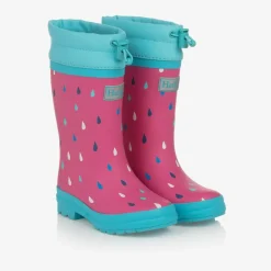 Hatley Girls Pink Tiny Drops Rain Boots Best