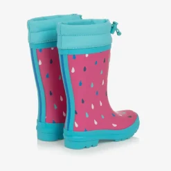 Hatley Girls Pink Tiny Drops Rain Boots Best