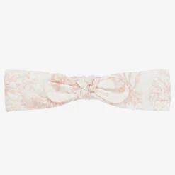 Tartine et Chocolat Girls Pink Toile de Jouy Print Headband Outlet