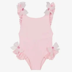 Selini Action Girls Pink Tulle Bow Swimsuit Hot