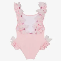 Selini Action Girls Pink Tulle Bow Swimsuit Hot