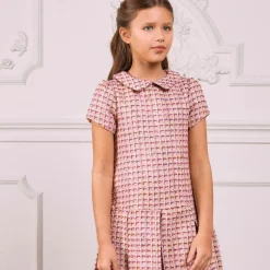 Patachou Girls Pink Tweed Dress Hot