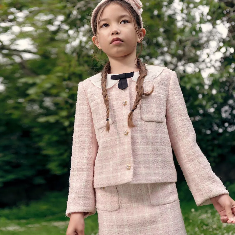Self-Portrait Girls Pink Tweed Jacket Discount