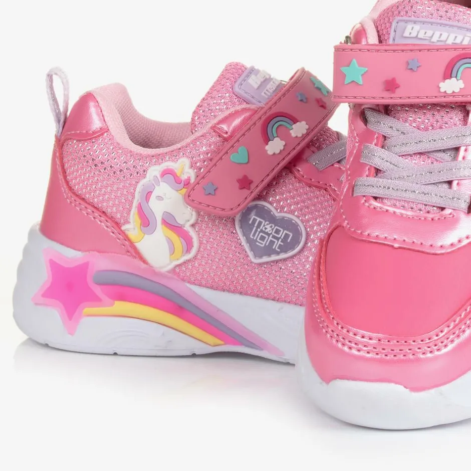 Beppi Girls Pink Unicorn Light-Up Trainers Clearance