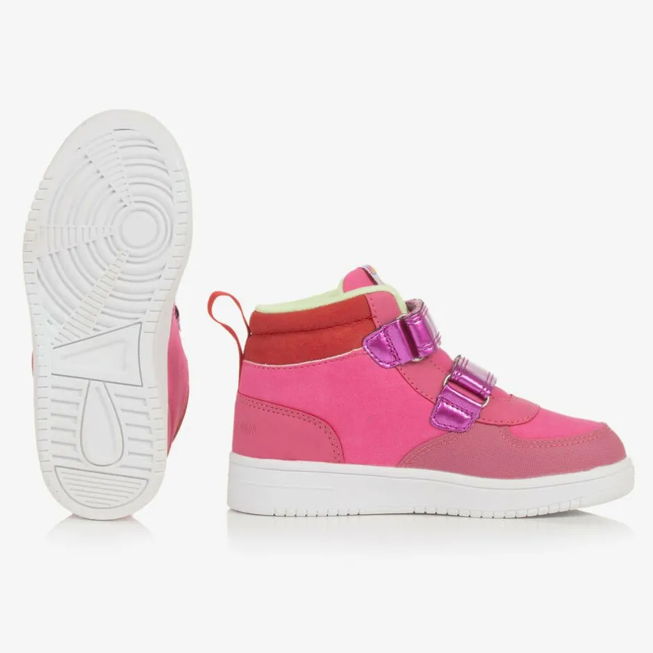 Agatha Ruiz de la Prada Girls Pink Velcro High-Top Trainers Online