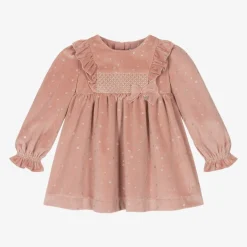 Mayoral Girls Pink Velour Star Dress Hot