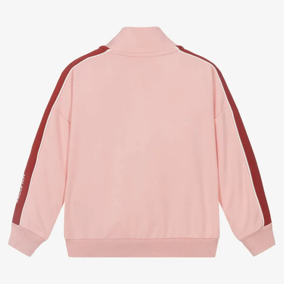 Tommy Hilfiger Girls Pink Viscose Half-Zip Sweatshirt Outlet