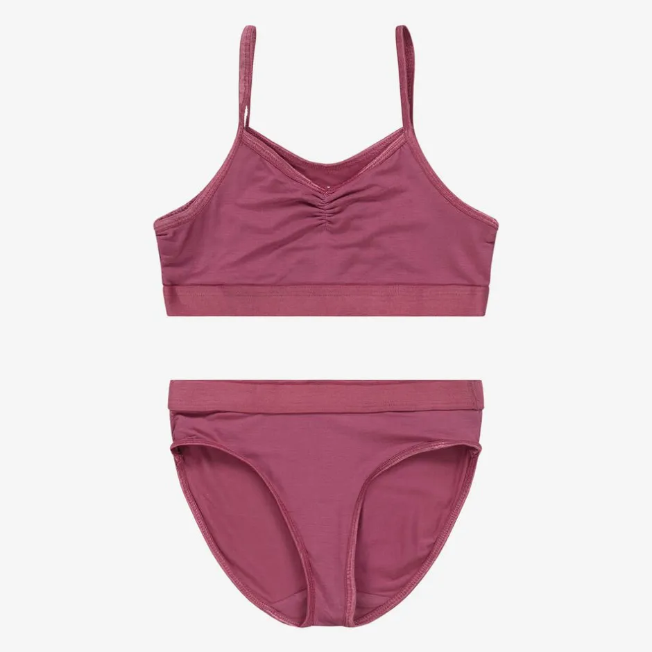 Molo Girls Pink Viscose Top & Knickers Set DarkRose Outlet