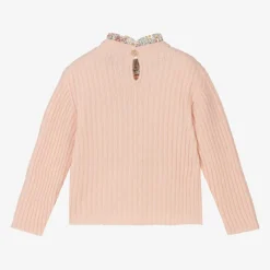 Laranjinha Girls Pink Wool & Cashmere Knit Sweater Best