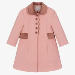 Ancar Girls Pink Wool & Velvet Coat Sale