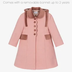 Ancar Girls Pink Wool & Velvet Coat Sale