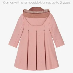Ancar Girls Pink Wool & Velvet Coat Sale